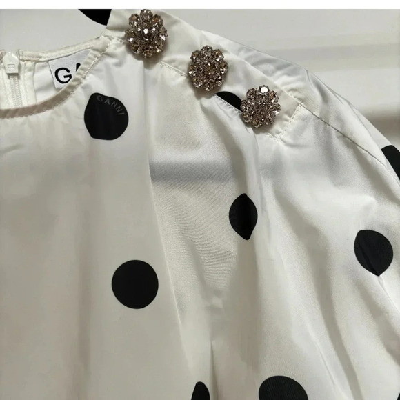 GANNI polka dot blouse size 38 - Picture 9 of 15